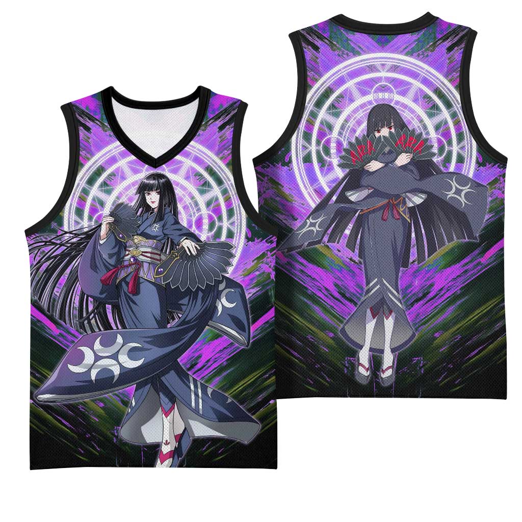 Glass The Rising of the Shield Hero Basketball Jersey with Elegant Battle Kimono and Spirit Energy Circle Design - The Mazicc