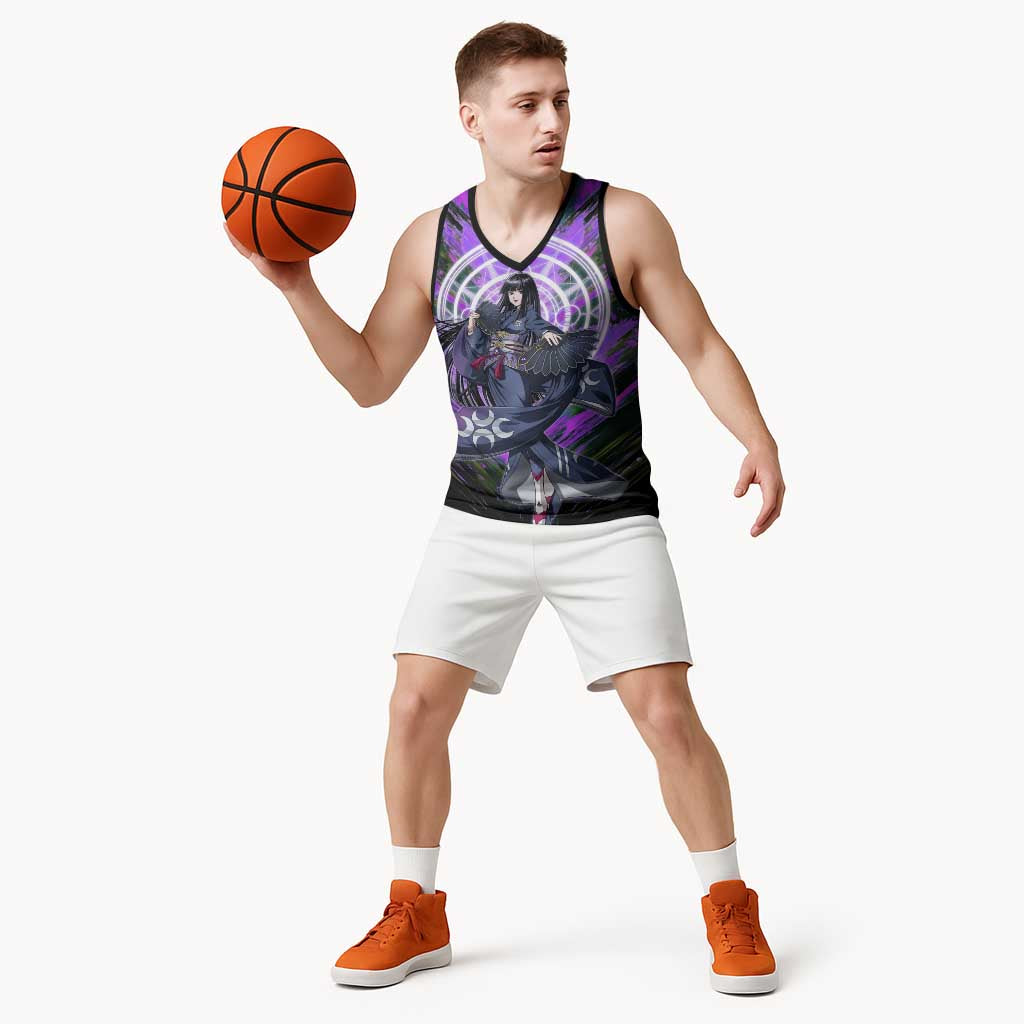 Glass The Rising of the Shield Hero Basketball Jersey with Elegant Battle Kimono and Spirit Energy Circle Design - The Mazicc