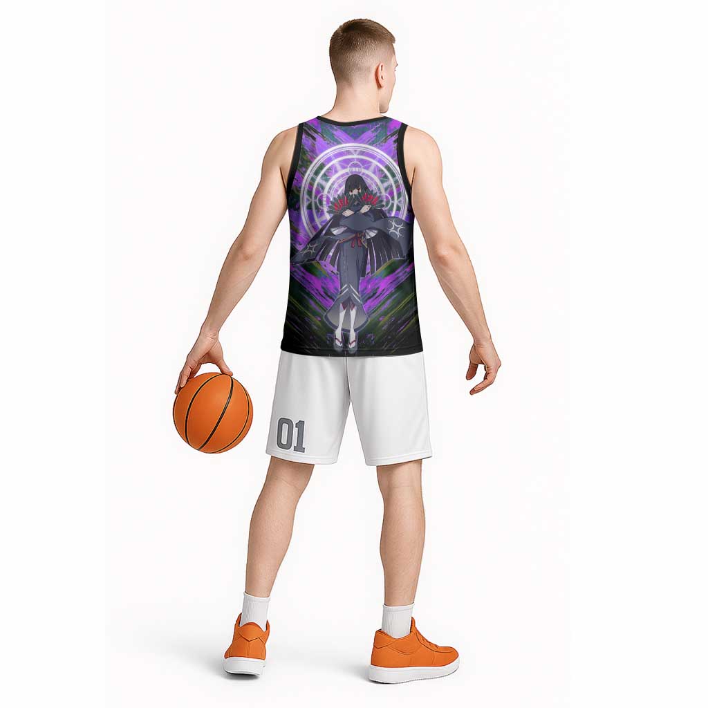 Glass The Rising of the Shield Hero Basketball Jersey with Elegant Battle Kimono and Spirit Energy Circle Design - The Mazicc