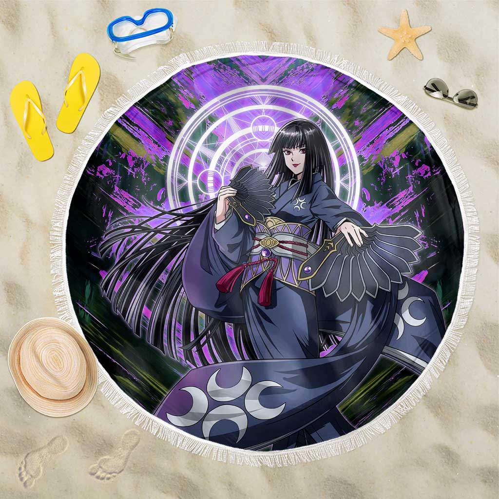 Glass The Rising of the Shield Hero Beach Blanket with Elegant Battle Kimono and Spirit Energy Circle Design - The Mazicc