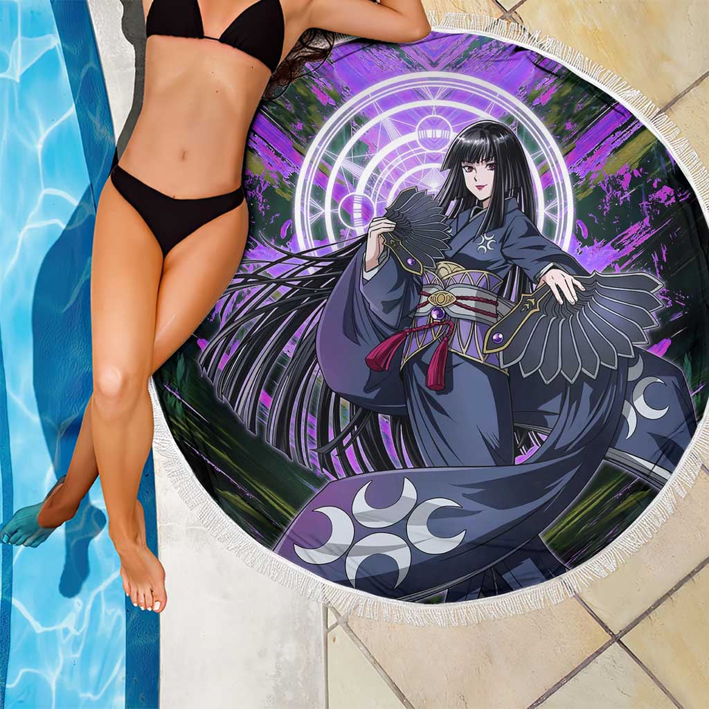 Glass The Rising of the Shield Hero Beach Blanket with Elegant Battle Kimono and Spirit Energy Circle Design - The Mazicc