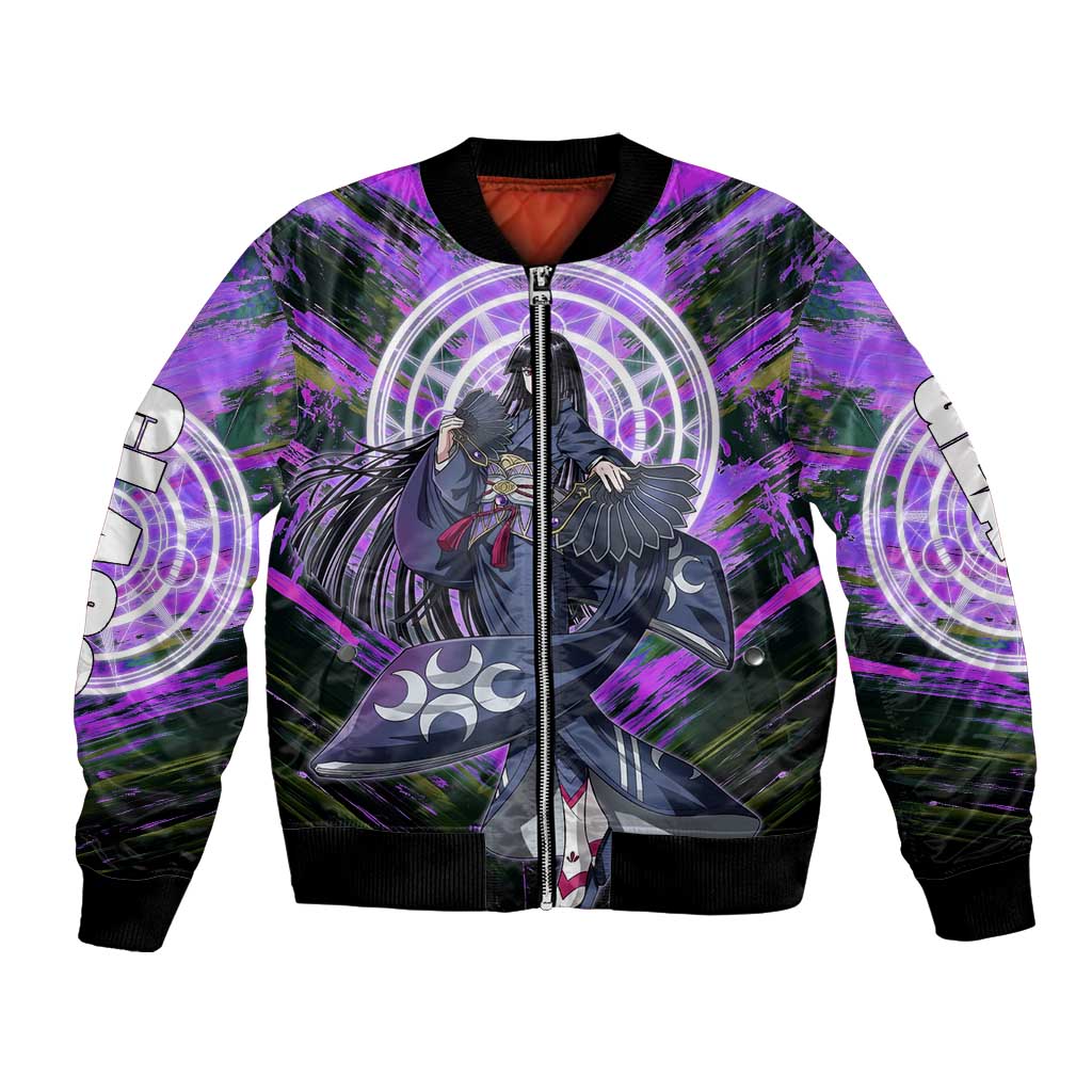Glass The Rising of the Shield Hero Bomber Jacket with Elegant Battle Kimono and Spirit Energy Circle Design - The Mazicc