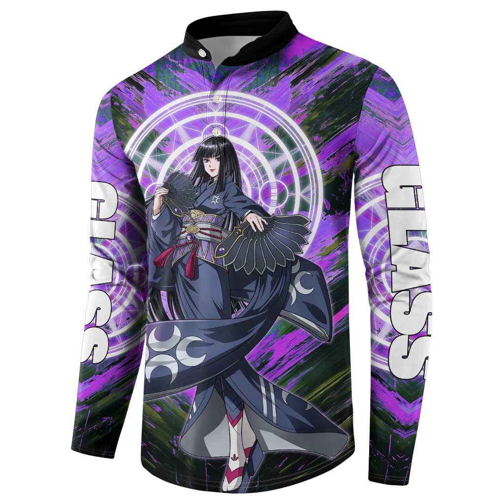 Glass The Rising of the Shield Hero Button Sweatshirt with Elegant Battle Kimono and Spirit Energy Circle Design - The Mazicc