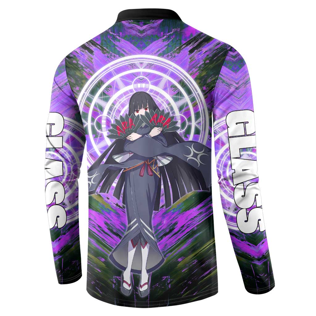 Glass The Rising of the Shield Hero Button Sweatshirt with Elegant Battle Kimono and Spirit Energy Circle Design - The Mazicc