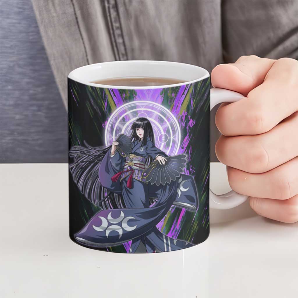 Glass The Rising of the Shield Hero Ceramic Mug with Elegant Battle Kimono and Spirit Energy Circle Design - The Mazicc