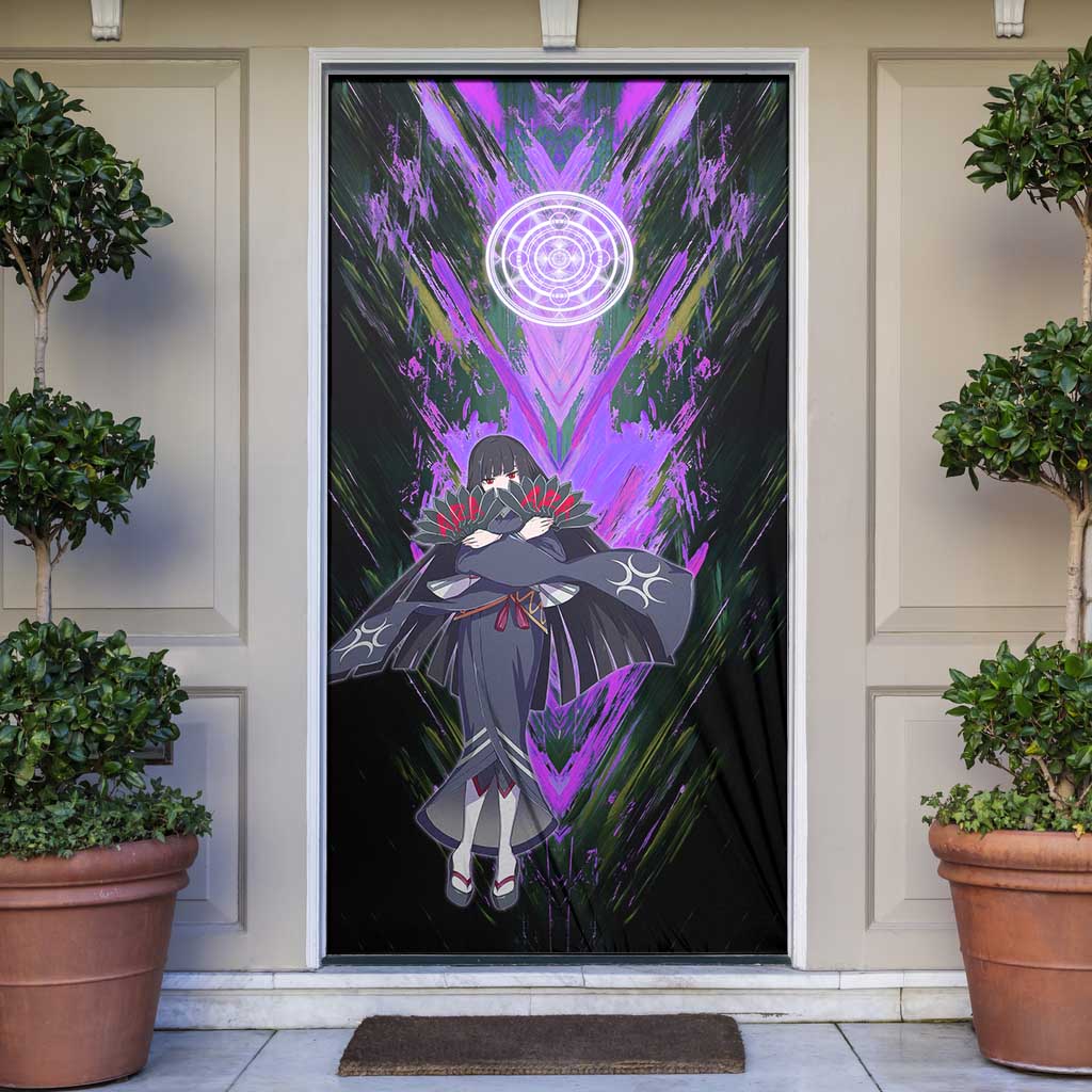 Glass The Rising of the Shield Hero Door Cover with Elegant Battle Kimono and Spirit Energy Circle Design - The Mazicc