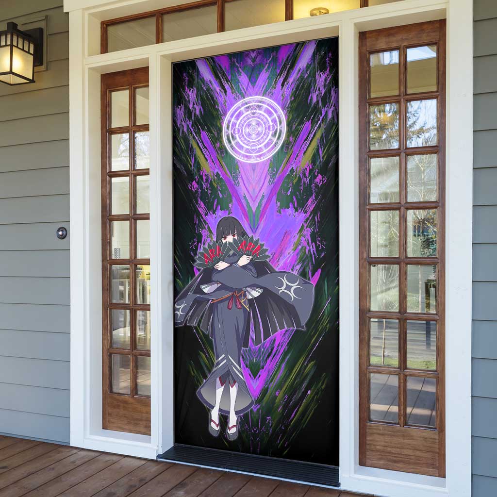 Glass The Rising of the Shield Hero Door Cover with Elegant Battle Kimono and Spirit Energy Circle Design - The Mazicc