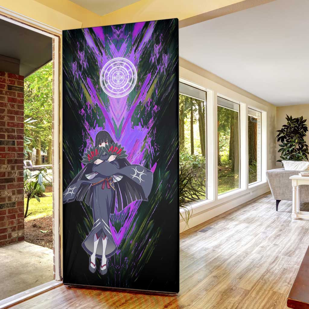 Glass The Rising of the Shield Hero Door Cover with Elegant Battle Kimono and Spirit Energy Circle Design - The Mazicc