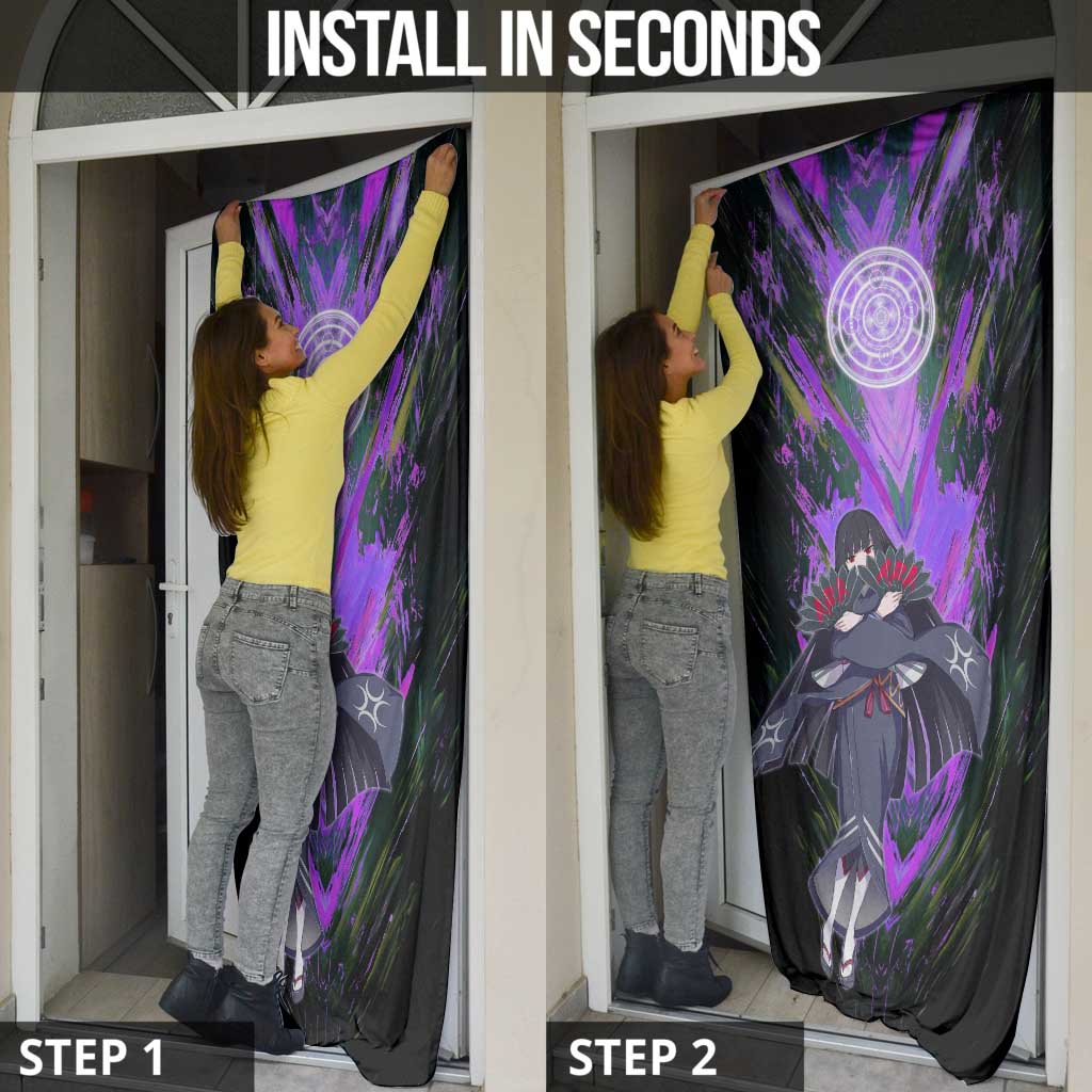 Glass The Rising of the Shield Hero Door Cover with Elegant Battle Kimono and Spirit Energy Circle Design - The Mazicc