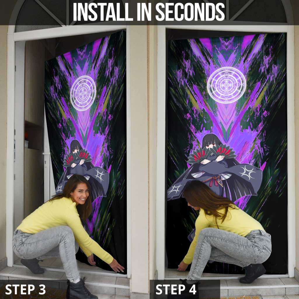 Glass The Rising of the Shield Hero Door Cover with Elegant Battle Kimono and Spirit Energy Circle Design - The Mazicc