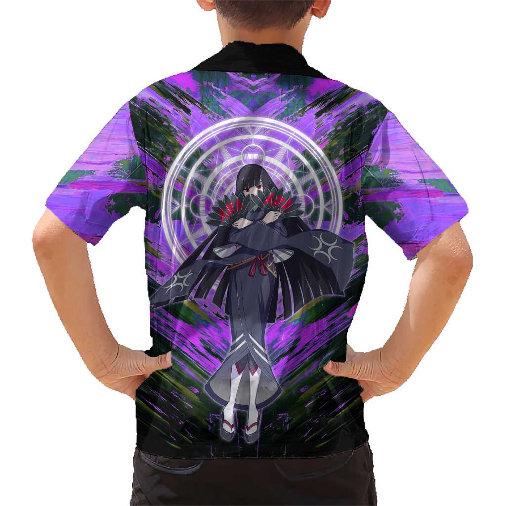 Glass The Rising of the Shield Hero Family Matching Off Shoulder Maxi Dress and Hawaiian Shirt with Elegant Battle Kimono and Spirit Energy Circle Design