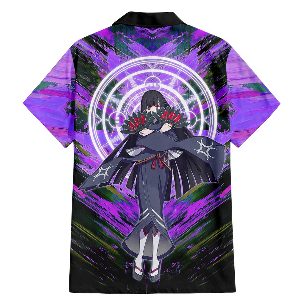 Glass The Rising of the Shield Hero Family Matching Off Shoulder Short Dress and Hawaiian Shirt with Elegant Battle Kimono and Spirit Energy Circle Design