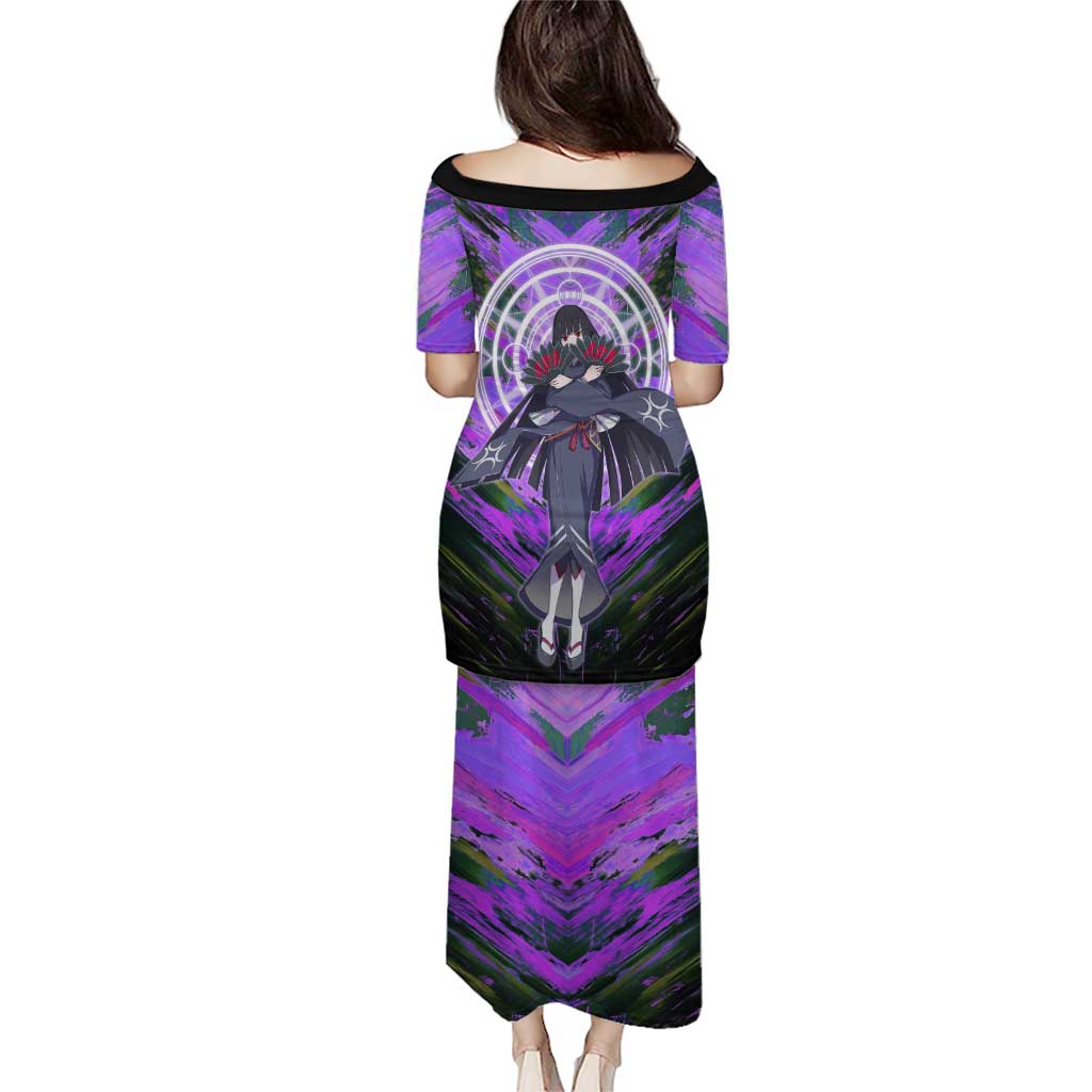 Glass The Rising of the Shield Hero Family Matching Puletasi and Hawaiian Shirt with Elegant Battle Kimono and Spirit Energy Circle Design