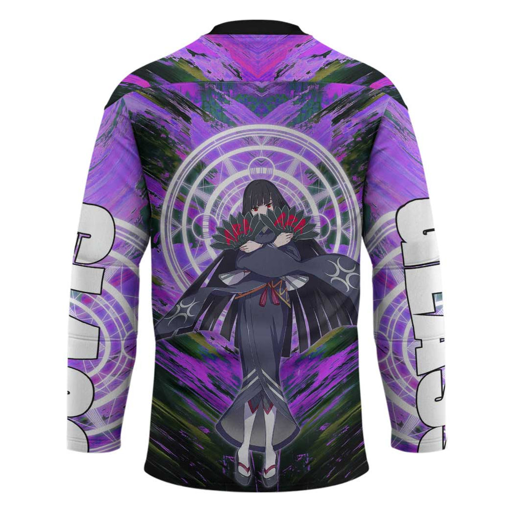 Glass The Rising of the Shield Hero Hockey Jersey with Elegant Battle Kimono and Spirit Energy Circle Design - The Mazicc