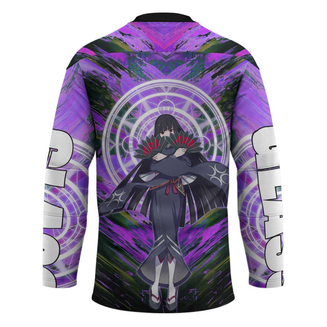 Glass The Rising of the Shield Hero Hockey Jersey with Elegant Battle Kimono and Spirit Energy Circle Design - The Mazicc