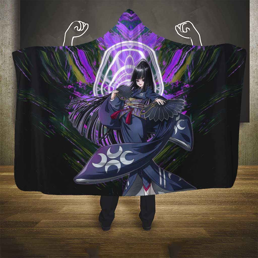 Glass The Rising of the Shield Hero Hooded Blanket with Elegant Battle Kimono and Spirit Energy Circle Design - The Mazicc