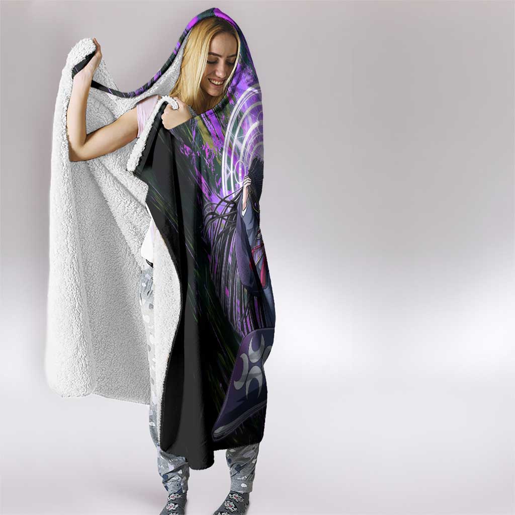 Glass The Rising of the Shield Hero Hooded Blanket with Elegant Battle Kimono and Spirit Energy Circle Design - The Mazicc