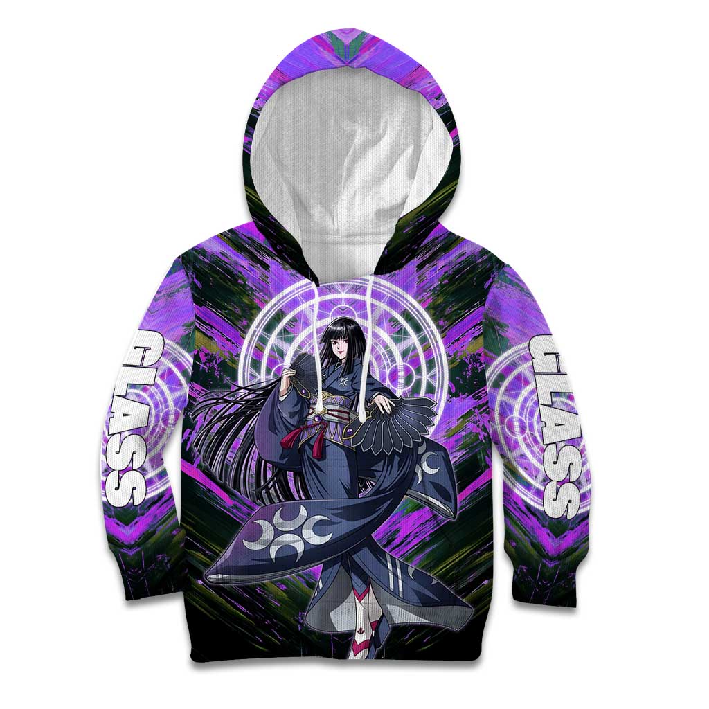 Glass The Rising of the Shield Hero Kid Hoodie with Elegant Battle Kimono and Spirit Energy Circle Design - The Mazicc