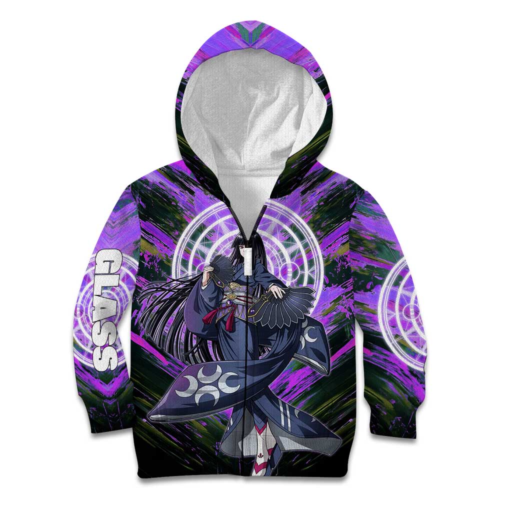 Glass The Rising of the Shield Hero Kid Hoodie with Elegant Battle Kimono and Spirit Energy Circle Design - The Mazicc