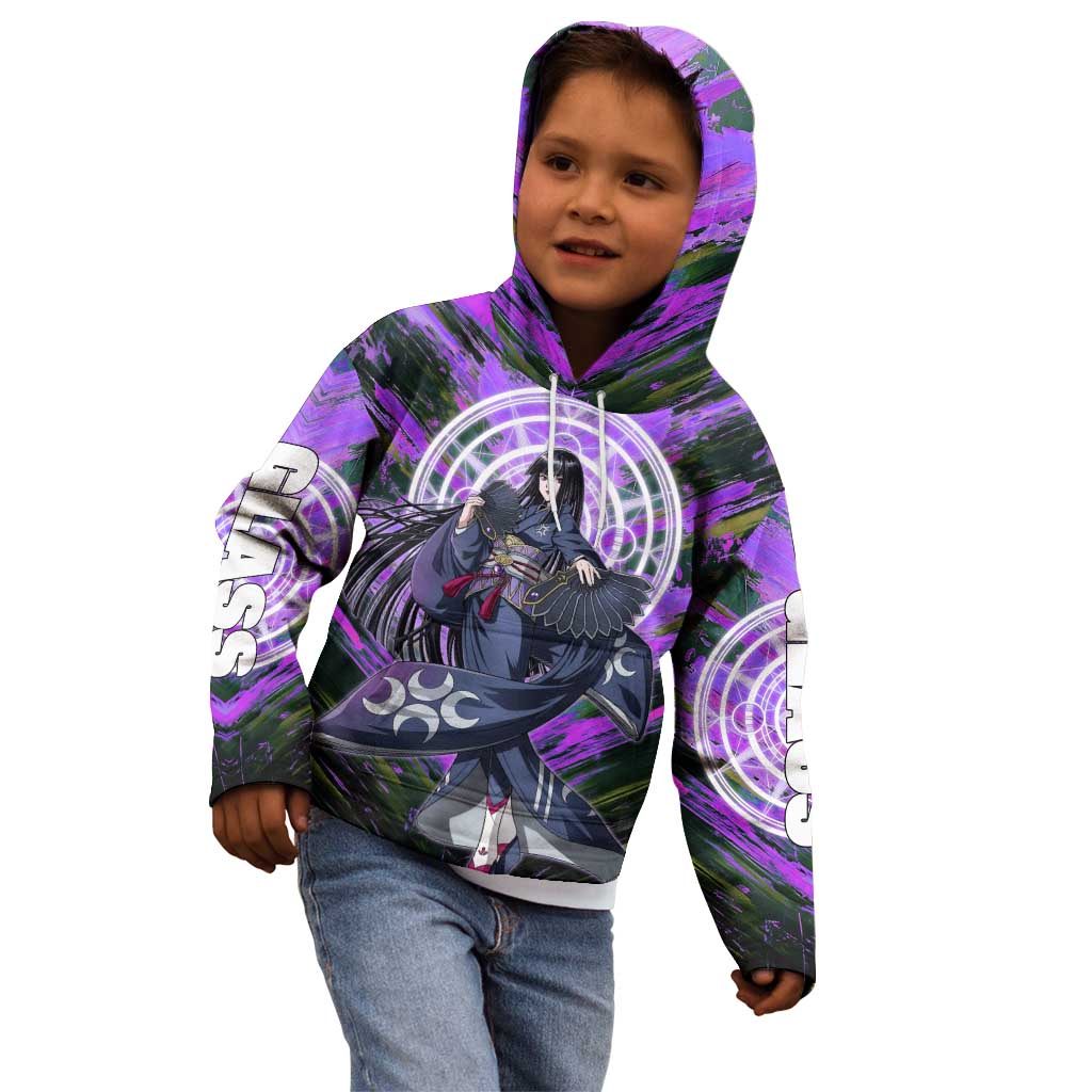 Glass The Rising of the Shield Hero Kid Hoodie with Elegant Battle Kimono and Spirit Energy Circle Design - The Mazicc