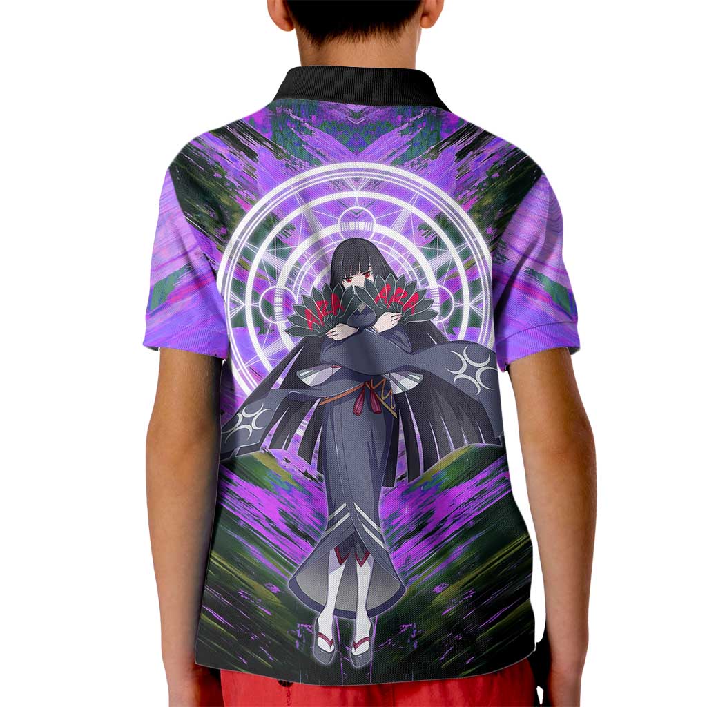 Glass The Rising of the Shield Hero Kid Polo Shirt with Elegant Battle Kimono and Spirit Energy Circle Design - The Mazicc