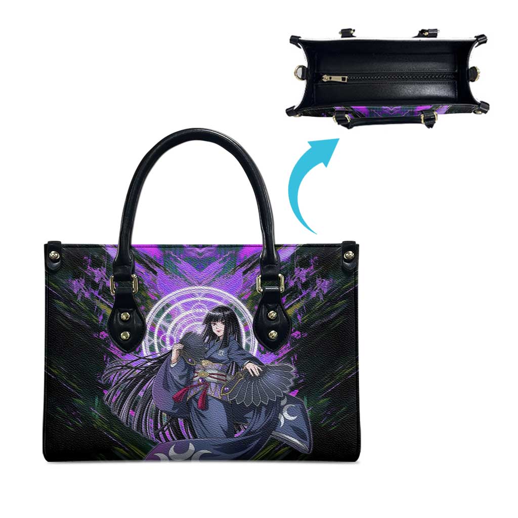 Glass The Rising of the Shield Hero Leather Bag with Elegant Battle Kimono and Spirit Energy Circle Design - The Mazicc