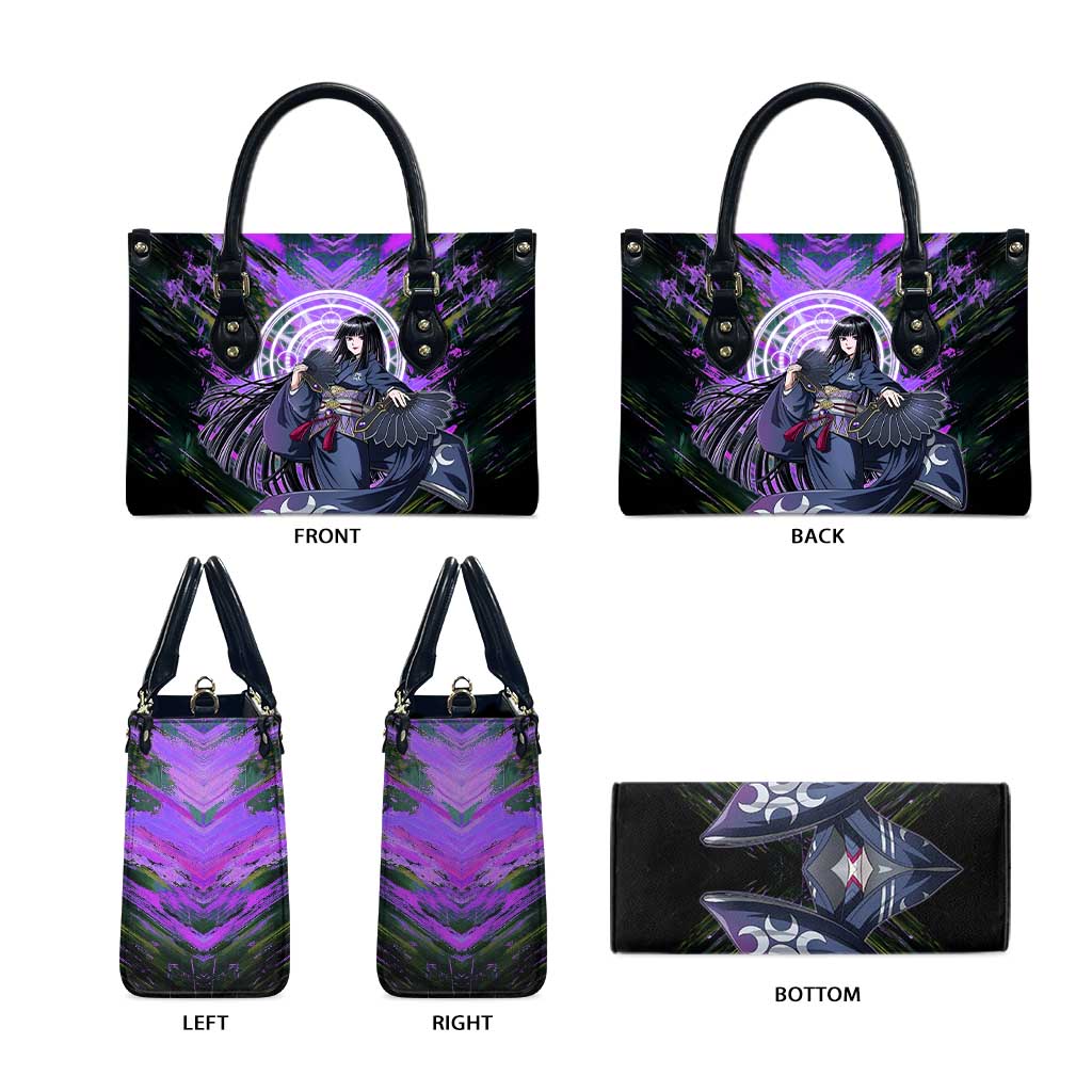 Glass The Rising of the Shield Hero Leather Bag with Elegant Battle Kimono and Spirit Energy Circle Design - The Mazicc