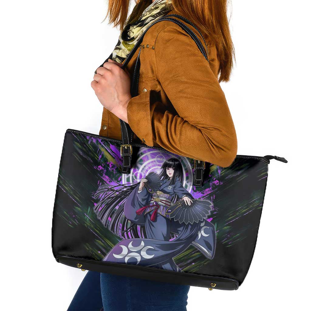 Glass The Rising of the Shield Hero Leather Tote Bag with Elegant Battle Kimono and Spirit Energy Circle Design - The Mazicc