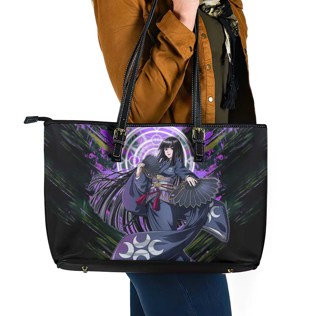 Glass The Rising of the Shield Hero Leather Tote Bag with Elegant Battle Kimono and Spirit Energy Circle Design - The Mazicc