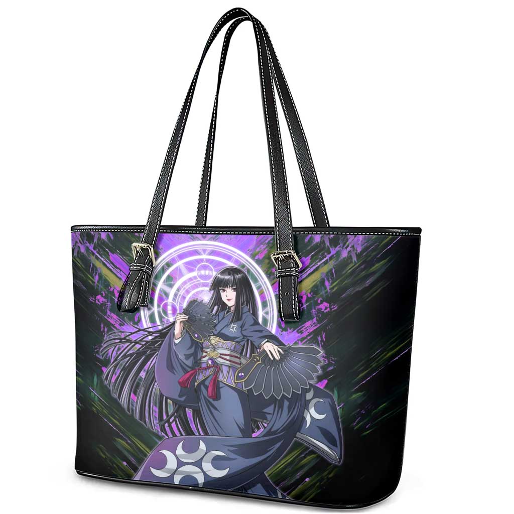 Glass The Rising of the Shield Hero Leather Tote Bag with Elegant Battle Kimono and Spirit Energy Circle Design - The Mazicc