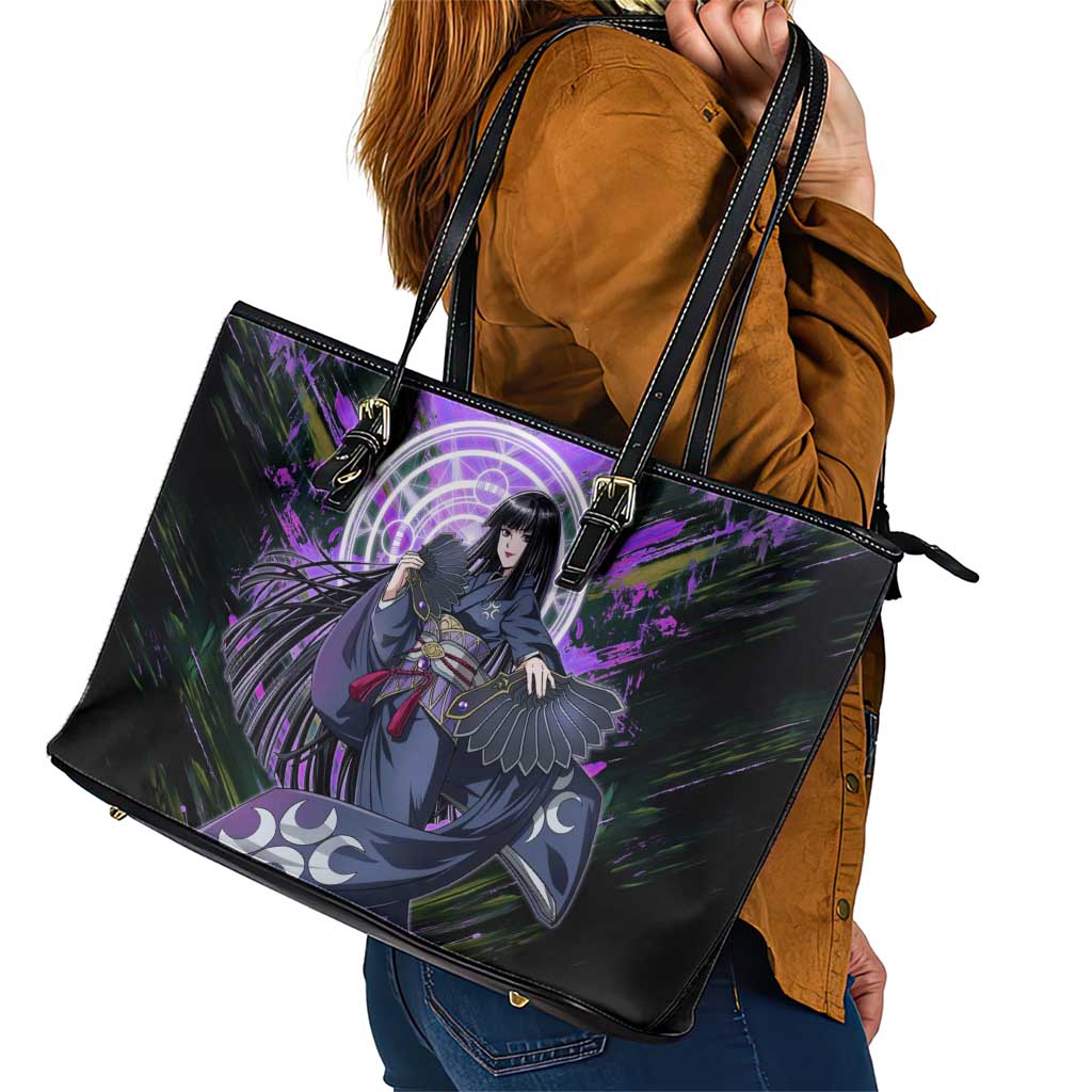 Glass The Rising of the Shield Hero Leather Tote Bag with Elegant Battle Kimono and Spirit Energy Circle Design - The Mazicc