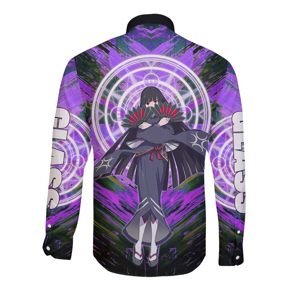 Glass The Rising of the Shield Hero Long Sleeve Button Shirt with Elegant Battle Kimono and Spirit Energy Circle Design - The Mazicc
