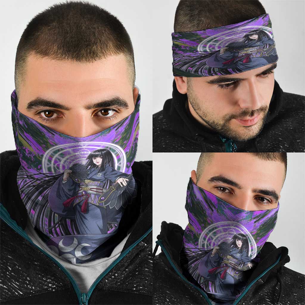 Glass The Rising of the Shield Hero Neck Gaiter with Elegant Battle Kimono and Spirit Energy Circle Design - The Mazicc