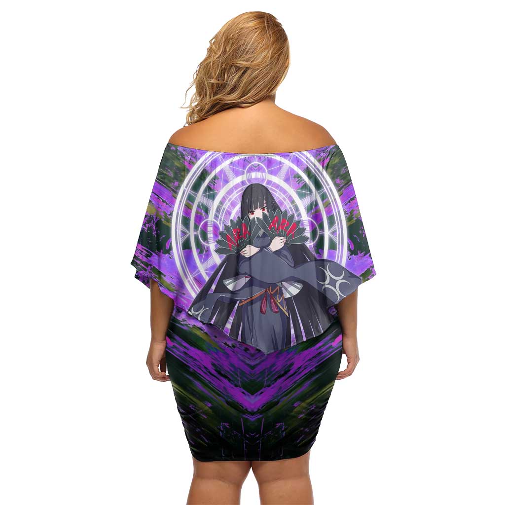 Glass The Rising of the Shield Hero Off Shoulder Short Dress with Elegant Battle Kimono and Spirit Energy Circle Design - The Mazicc
