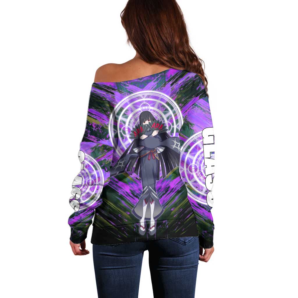 Glass The Rising of the Shield Hero Off Shoulder Sweater with Elegant Battle Kimono and Spirit Energy Circle Design - The Mazicc