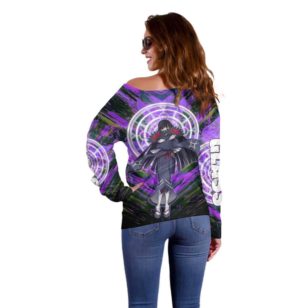 Glass The Rising of the Shield Hero Off Shoulder Sweater with Elegant Battle Kimono and Spirit Energy Circle Design - The Mazicc