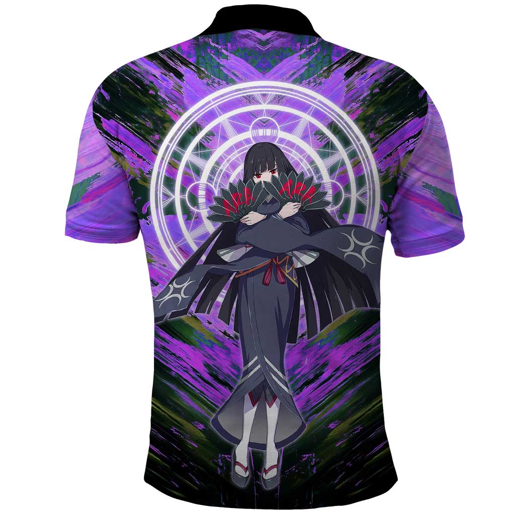 Glass The Rising of the Shield Hero Polo Shirt with Elegant Battle Kimono and Spirit Energy Circle Design - The Mazicc