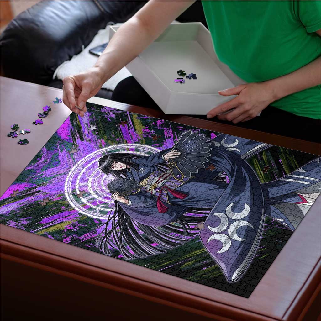 Glass The Rising of the Shield Hero Puzzle with Elegant Battle Kimono and Spirit Energy Circle Design - The Mazicc