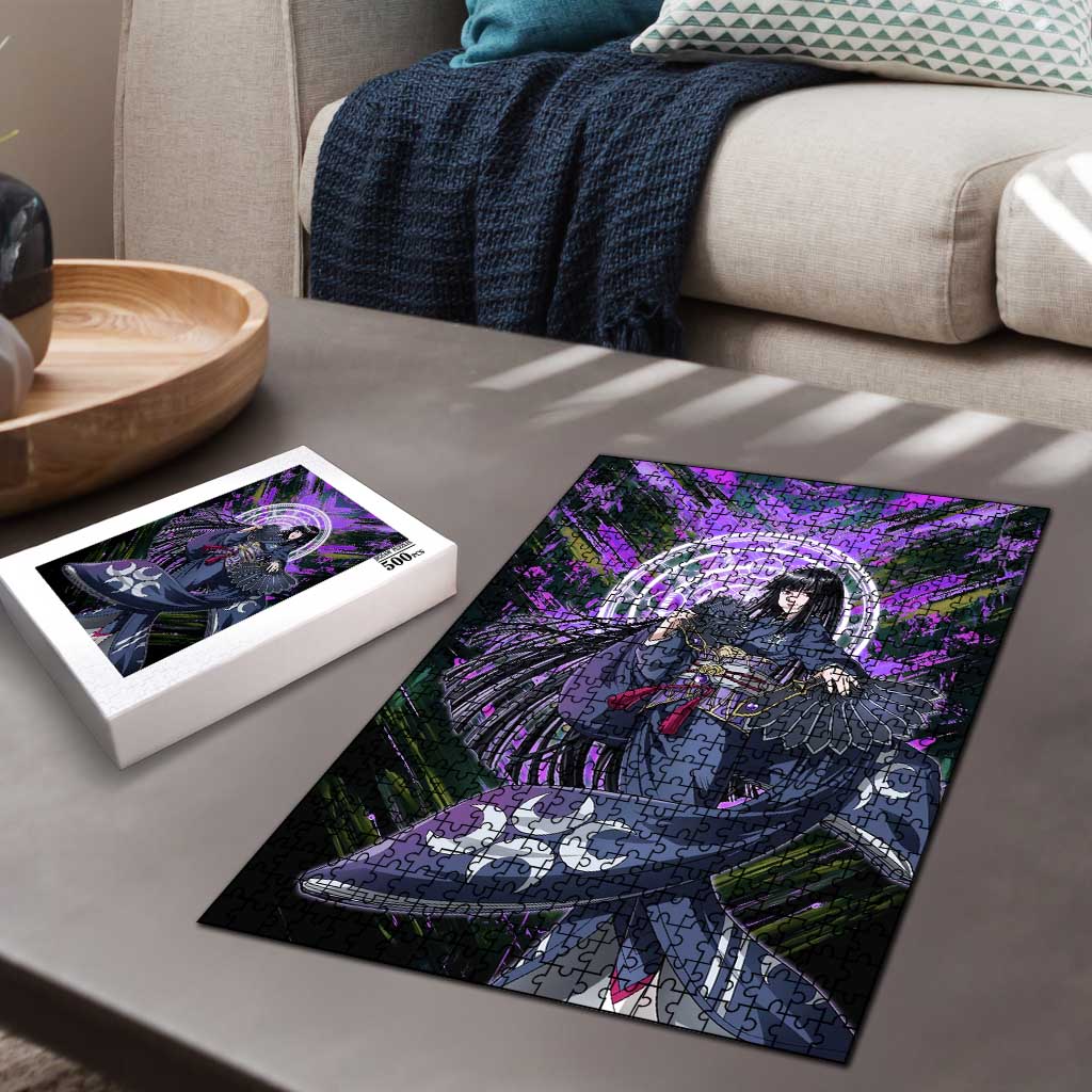 Glass The Rising of the Shield Hero Puzzle with Elegant Battle Kimono and Spirit Energy Circle Design - The Mazicc