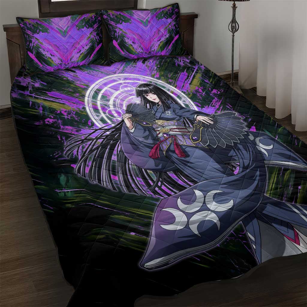 Glass The Rising of the Shield Hero Quilt Bed Set with Elegant Battle Kimono and Spirit Energy Circle Design - The Mazicc