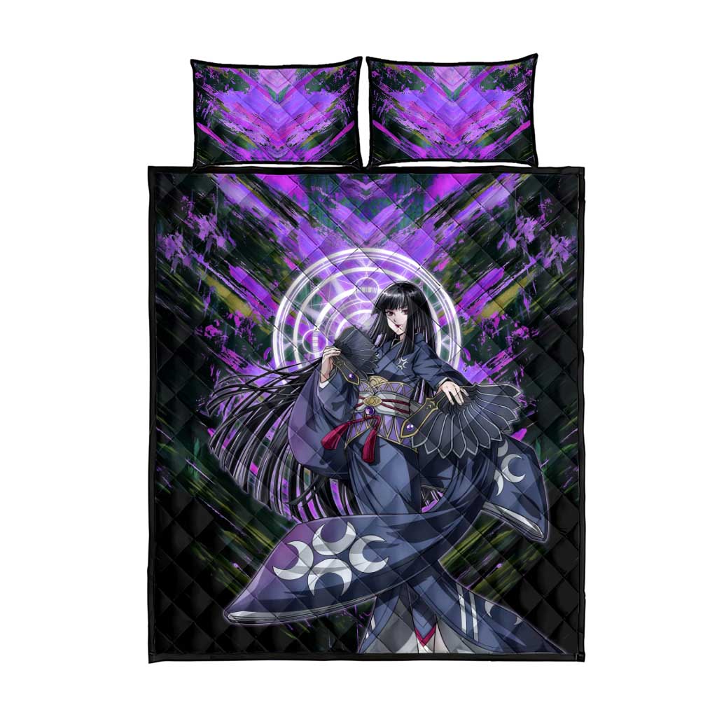 Glass The Rising of the Shield Hero Quilt Bed Set with Elegant Battle Kimono and Spirit Energy Circle Design - The Mazicc