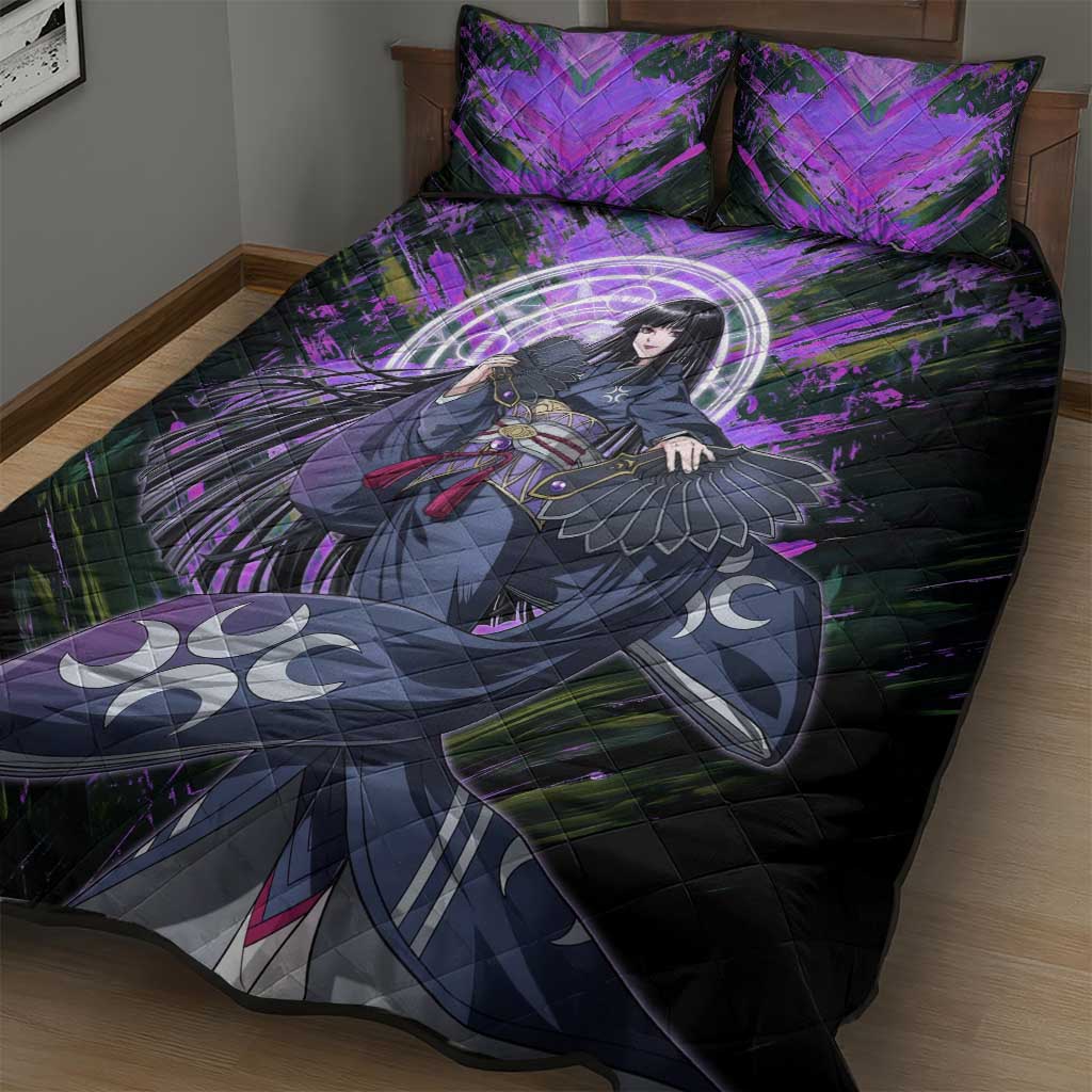 Glass The Rising of the Shield Hero Quilt Bed Set with Elegant Battle Kimono and Spirit Energy Circle Design - The Mazicc