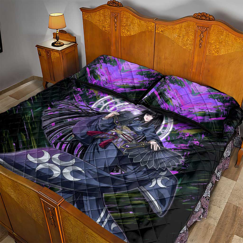 Glass The Rising of the Shield Hero Quilt Bed Set with Elegant Battle Kimono and Spirit Energy Circle Design - The Mazicc