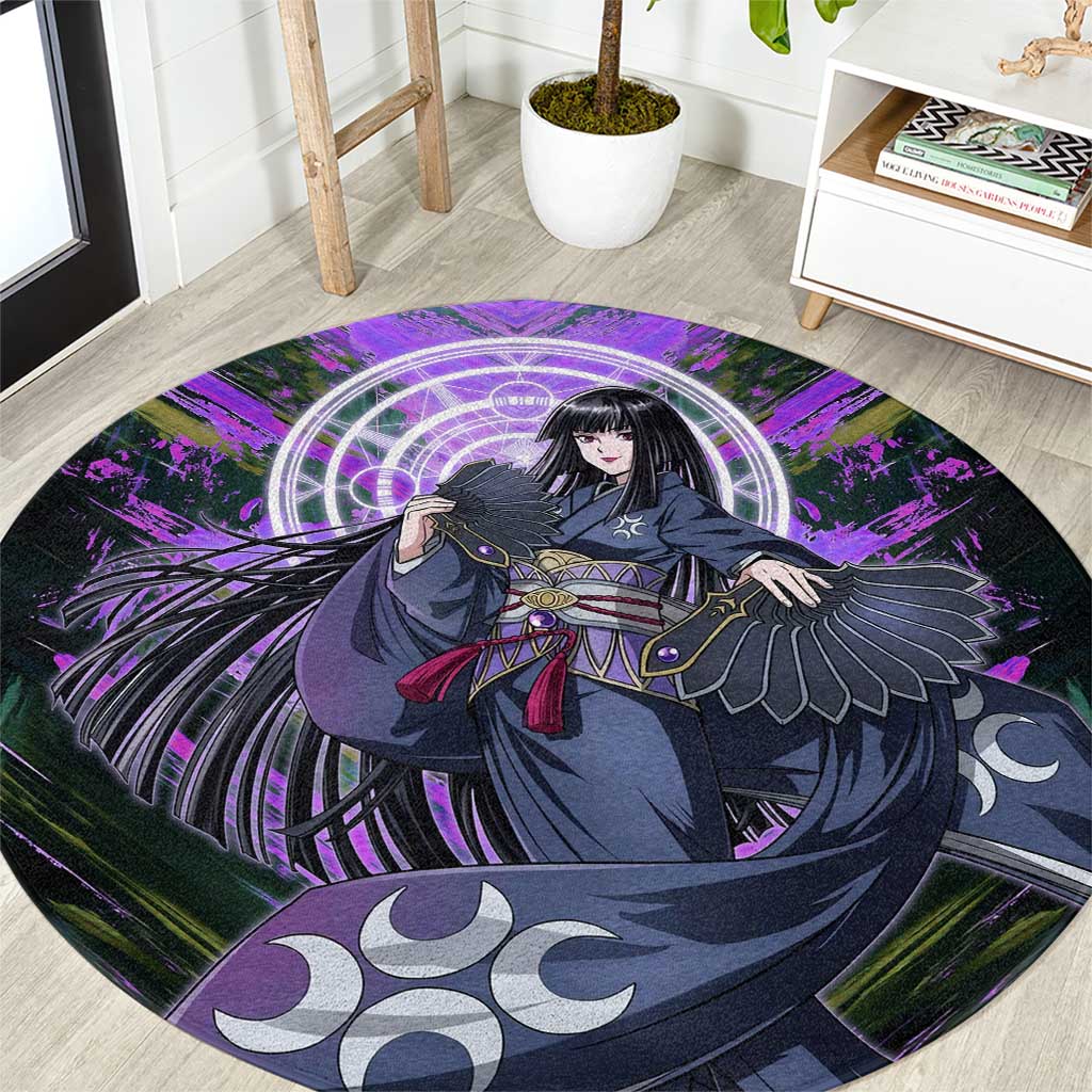 Glass The Rising of the Shield Hero Round Carpet with Elegant Battle Kimono and Spirit Energy Circle Design - The Mazicc