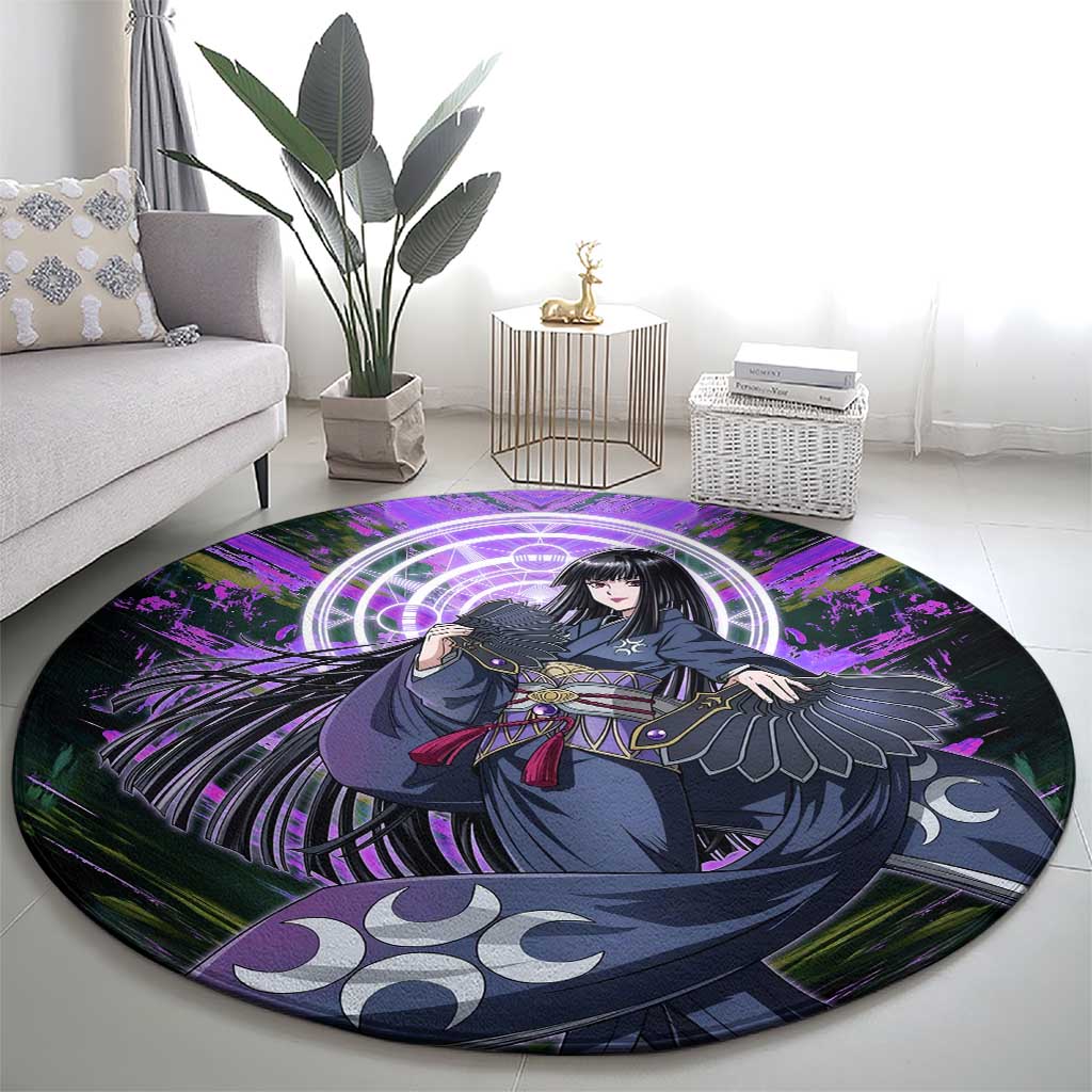 Glass The Rising of the Shield Hero Round Carpet with Elegant Battle Kimono and Spirit Energy Circle Design - The Mazicc