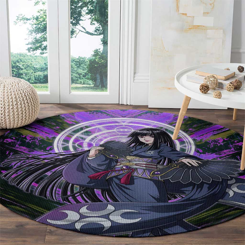 Glass The Rising of the Shield Hero Round Carpet with Elegant Battle Kimono and Spirit Energy Circle Design - The Mazicc