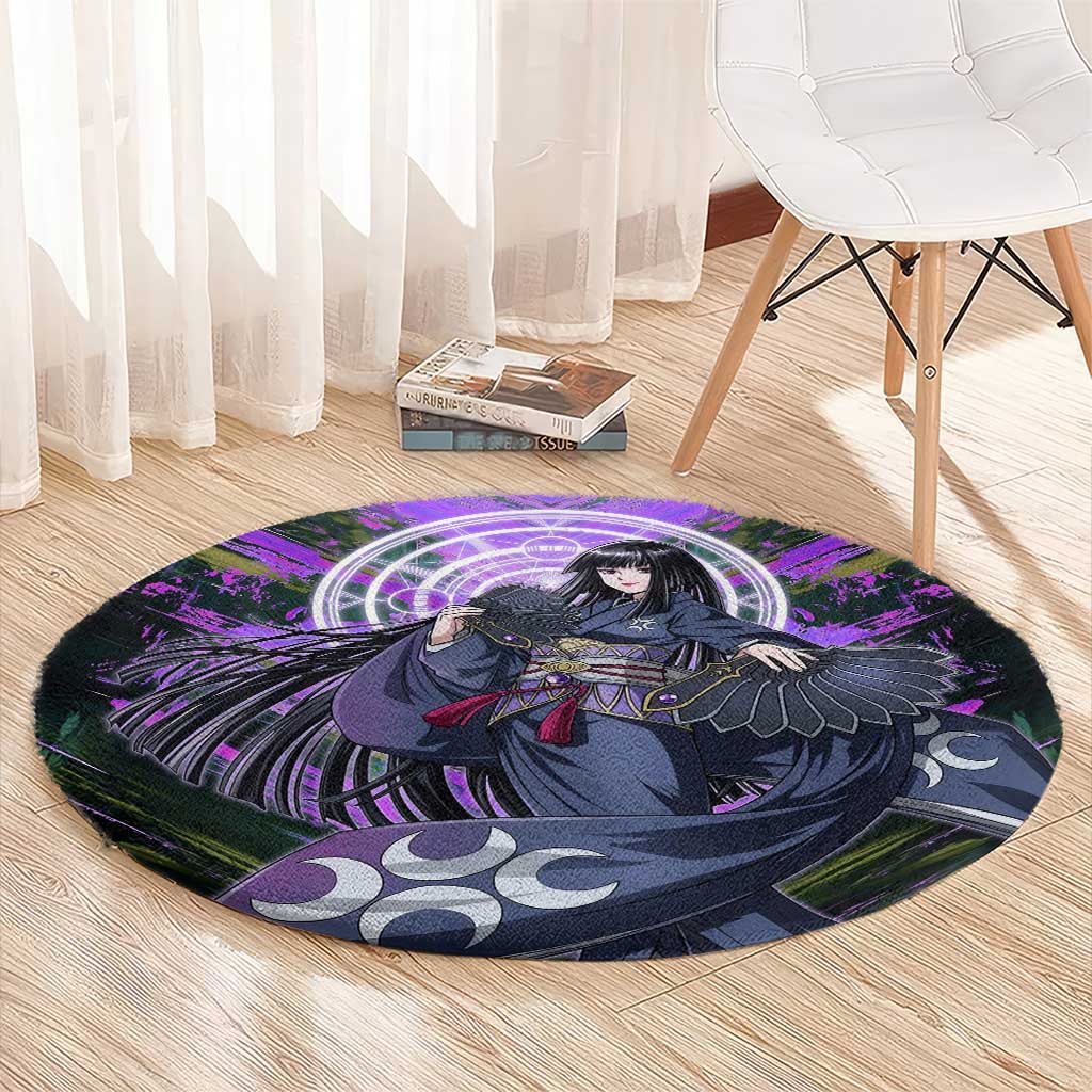 Glass The Rising of the Shield Hero Round Carpet with Elegant Battle Kimono and Spirit Energy Circle Design - The Mazicc