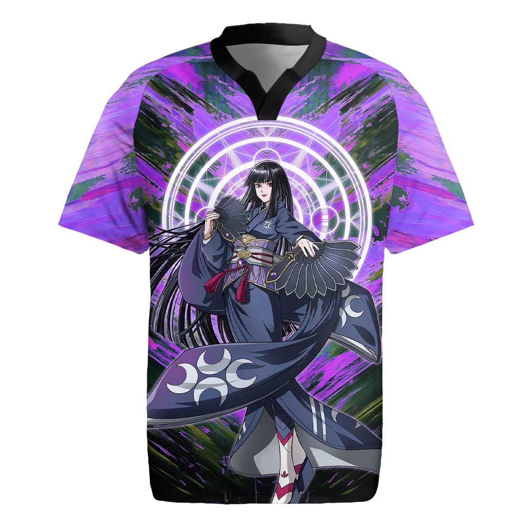 Glass The Rising of the Shield Hero Rugby Jersey with Elegant Battle Kimono and Spirit Energy Circle Design - The Mazicc