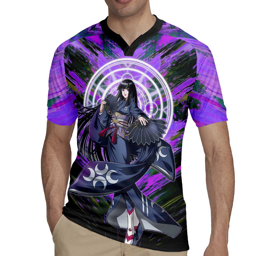 Glass The Rising of the Shield Hero Rugby Jersey with Elegant Battle Kimono and Spirit Energy Circle Design - The Mazicc