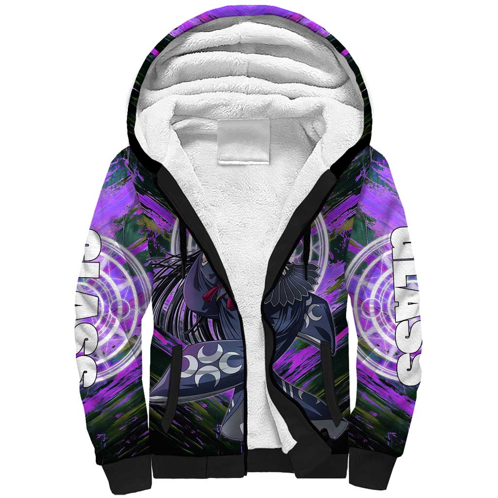 Glass The Rising of the Shield Hero Sherpa Hoodie with Elegant Battle Kimono and Spirit Energy Circle Design - The Mazicc